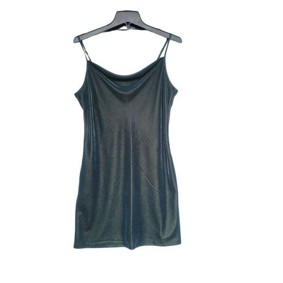 ⭐Banana Republic Velvet Slip Party Dress Dark Green Cowl Neck Women's Size S $99 - Picture 3 of 9